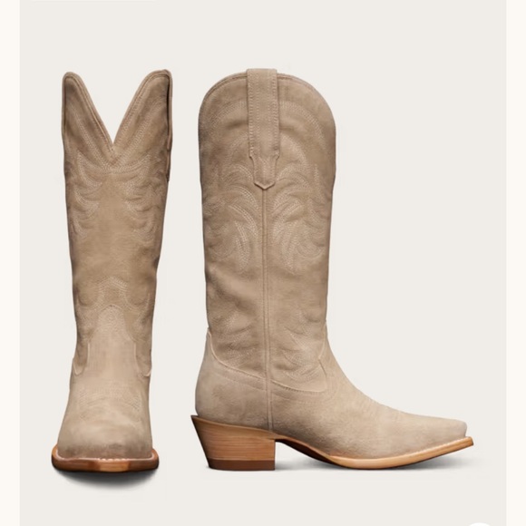 Tecovas Shoes - Tecovas Beige Heeled Cowboy Boots